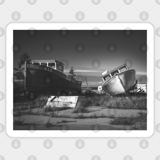 Retired Fishing Boat of the Coast of New-Brunswick, Canada V4 Sticker by Family journey with God